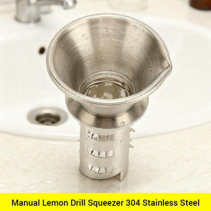 Manual Lemon Juicer, 304 Stainless Steel Mini Portable Thickened Hand Orange Squeezer for Home Kitchen Tools Easy to Clean Silver
