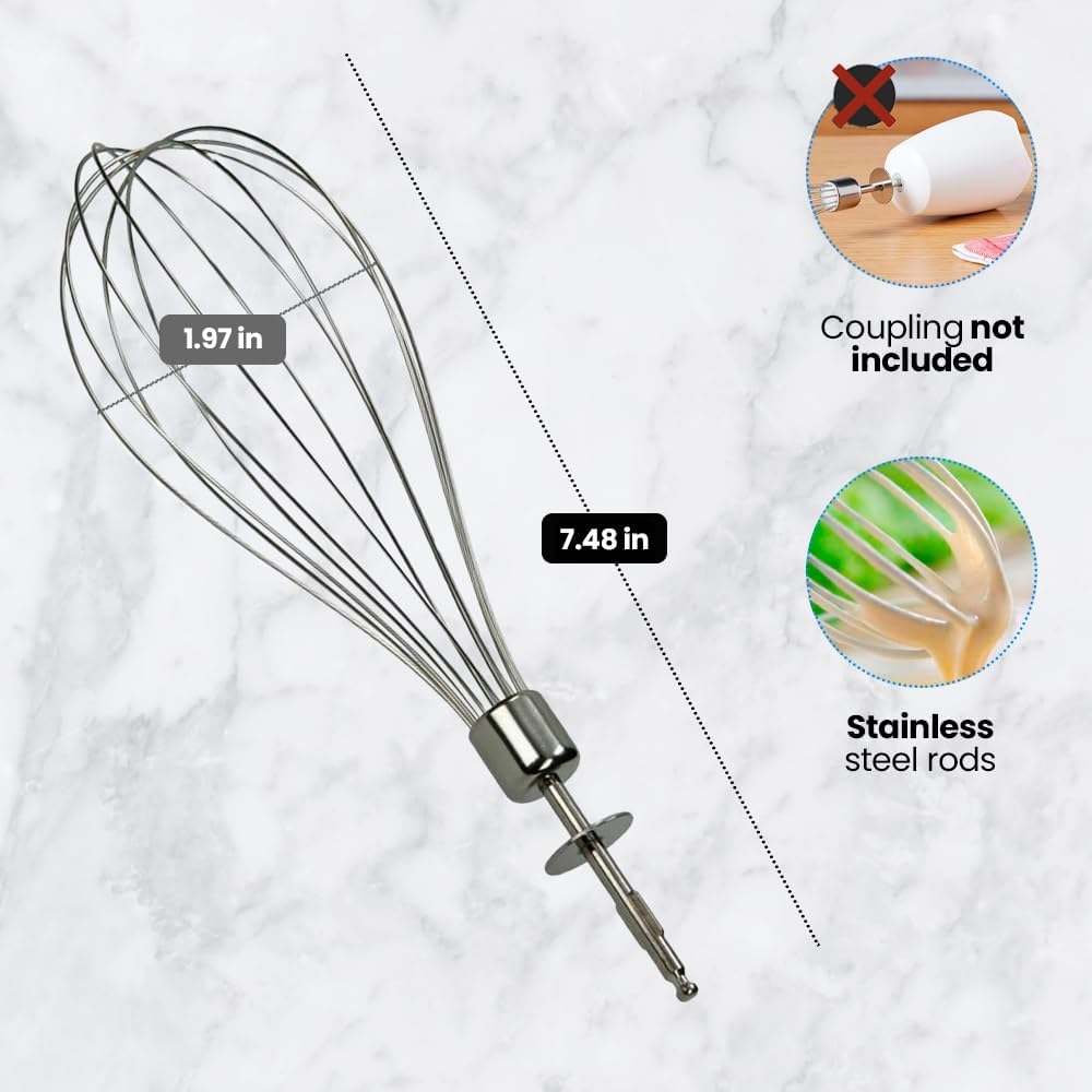 ANAKEL HOME Replacement Whisk Attachment BR64189652 Compatible with Braun Immersion Blender | Stainless Steel Blender Rod, Compatible with Multiquick & Minipimer Models