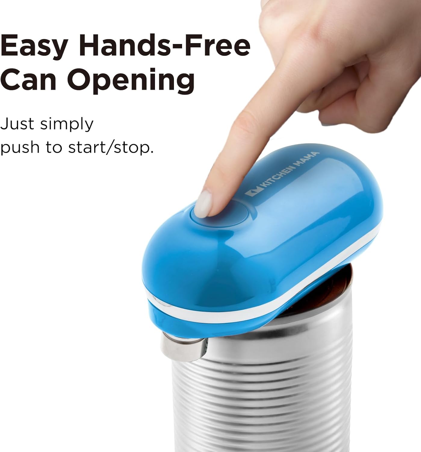 Kitchen Mama Mini Electric Can Opener Smooth Edge: Opens Can with One Press - Ultra-Compact, Hands-Free, Safe, Cordless, Seniors with Arthritis, Automatic, Battery Operated Appliances (Orange)