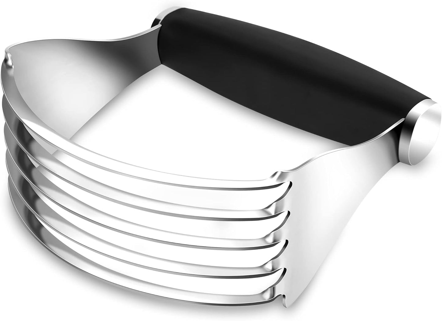 Rainspire XL Pastry Cutter For Baking, Heavy Duty Pastry Blender Stainless Steel, Thick Sharp Blades Dough Blender, Dough Cutter Butter Cutter Pastry for Easy Mixing, Dishwasher Safe (Black)
