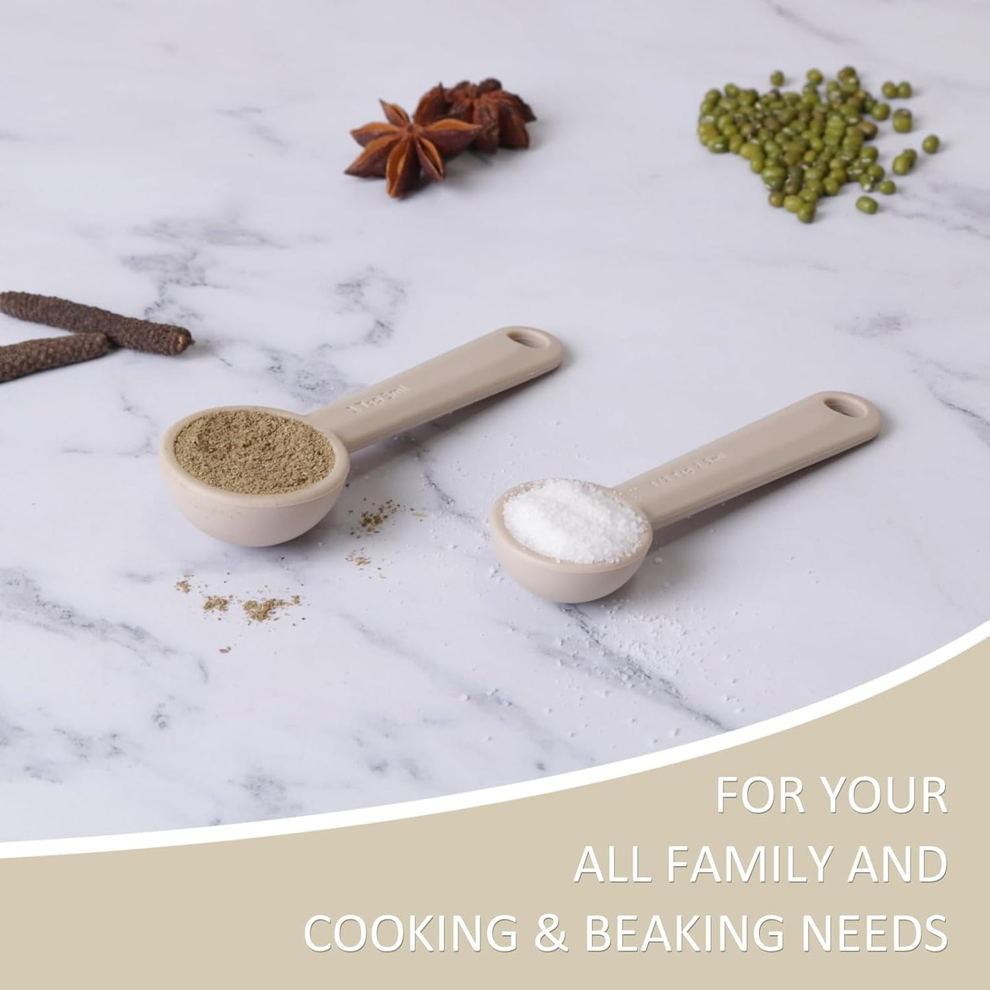 LEIFENY 1PCS 1/2tsp(1/6 tbsp，2.5 ml) Single Measuring Spoon, Food Grade Silicone Individual Measure Scoop Only