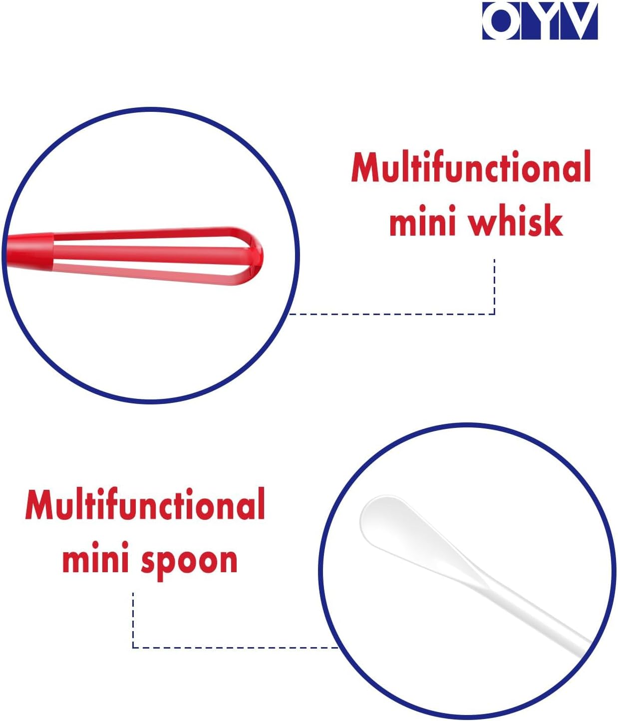 OYV Scandinavian Modern Colors Mini Whisk Set, 8.5 in Mini Whisks for Cooking, 3 Pieces Small Wisk For Whisking, Beating, Blending Ingredients, Mixing Sauces, BPA Free Tiny Whisk