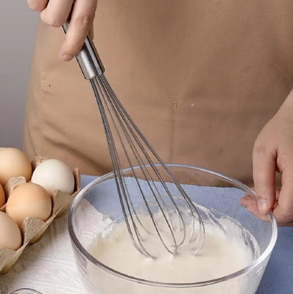 Soro Essentials- 14" Stainless Steel Piano Wire Whip- Thin Flexible Wire Whisk for Whisking Cooking Beating Blending Stirring Ingredients Mixing Sauces Baking Tools Cake Bread Pizza Pastry Biscuits