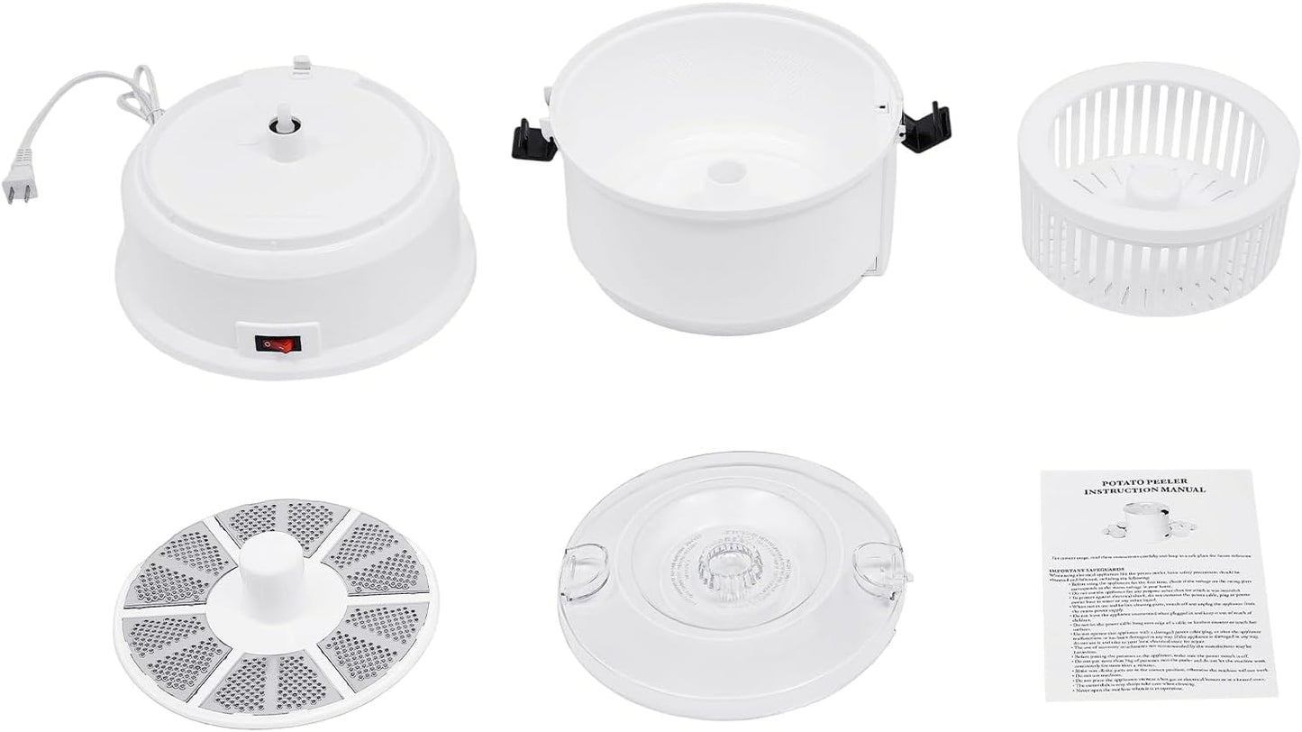 Electric Potato Peeler Machine with 2 Spare Blades, Automatic Potato Peeler Stainless Steel Swivel Vegetable Fruits Fruit Potato Peeler, Apple Paring Machine Kitchen Peeling Tool