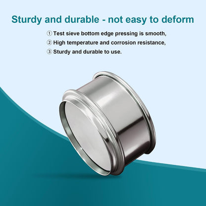 Full 304 Stainless Steel Mesh Sieve Screen, LVDALAB 100 Mesh (0.15mm) Aperture, 2.4inch(6CM) Dia Standard Sample Analysis Test Sieves Sifters Strainer for Industrial Laboratory Homes