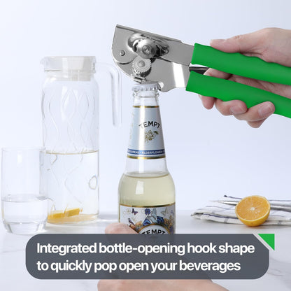 Commercial Can Opener, UHIYEE Hand Crank Can Opener Manual Heavy Duty with Comfortable Extra-long Handles, Oversized Knob, Large Handheld Can Open Easy for Big Cans, Black