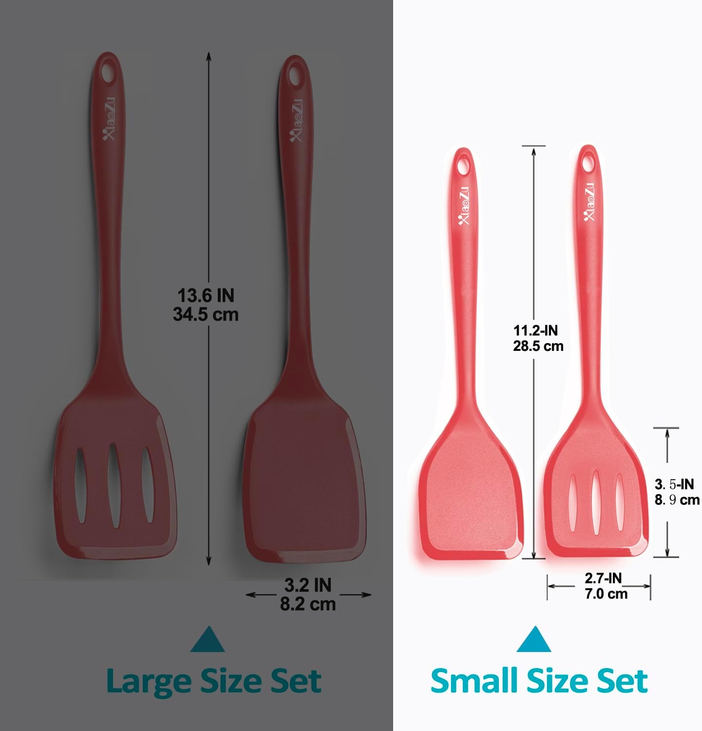 Silicone Spatula Turner Set, High Heat Resistant Spatulas with Seamless One Piece Design, Nonstick Rubber Flippers Utensils for Baking & Cooking,BPA-Free, Starry Blue,11IN