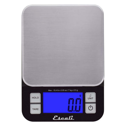 Escali Nutro Digital Food Scale, Multi-Functional Kitchen Appliance, Precise Weight Measuring and Portion Control, Baking and Cooking Made Simple, Stainless Steel Platform, Black, 1 Unit