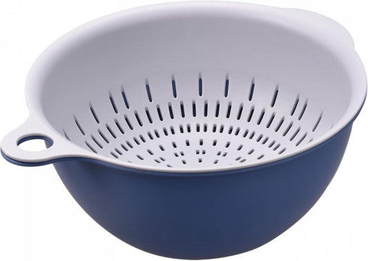 uxcell Kitchen Strainer Colander Bowl Set, Small Double Layer Drain Basin and Basket Suitable for Fruits, Vegetables, Pasta, Berry - Purple