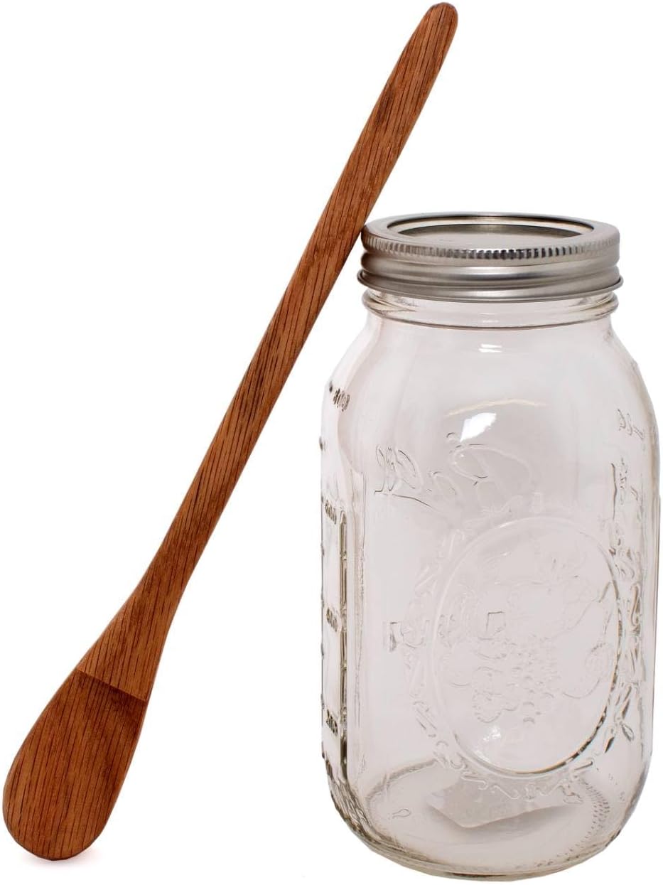 Lehman's Wooden Canning Lid Opener Helps Open Stubborn Canning Jar Lids Without Damage, Amish Made Solid Oak, 10.25 inch