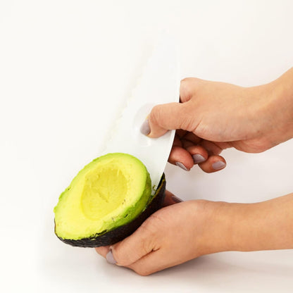 4-in-1 Avocado Slicer Tool - Cut, Pit, Scoop & Mash - White - BPA Free - Made in Japan