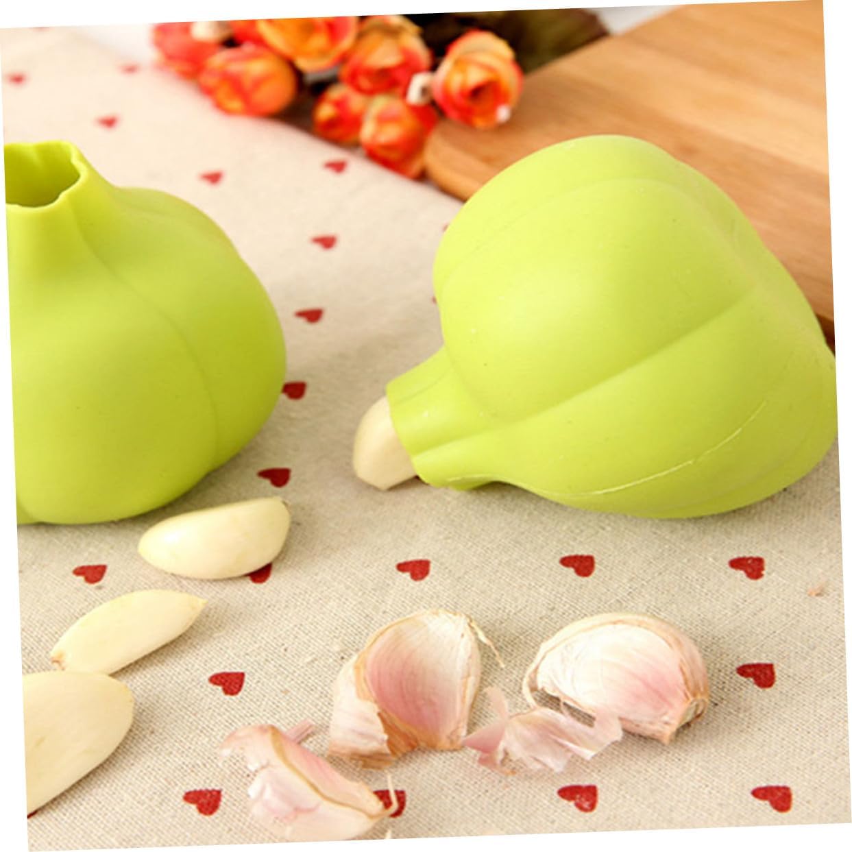 3pcs Silicone Garlic Peeler for Home Kitchen Multifunctional Easy-clean Garlic Skinner Tube Tool for Fresh Cloves Green