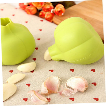 3pcs Silicone Garlic Peeler for Home Kitchen Multifunctional Easy-clean Garlic Skinner Tube Tool for Fresh Cloves Green