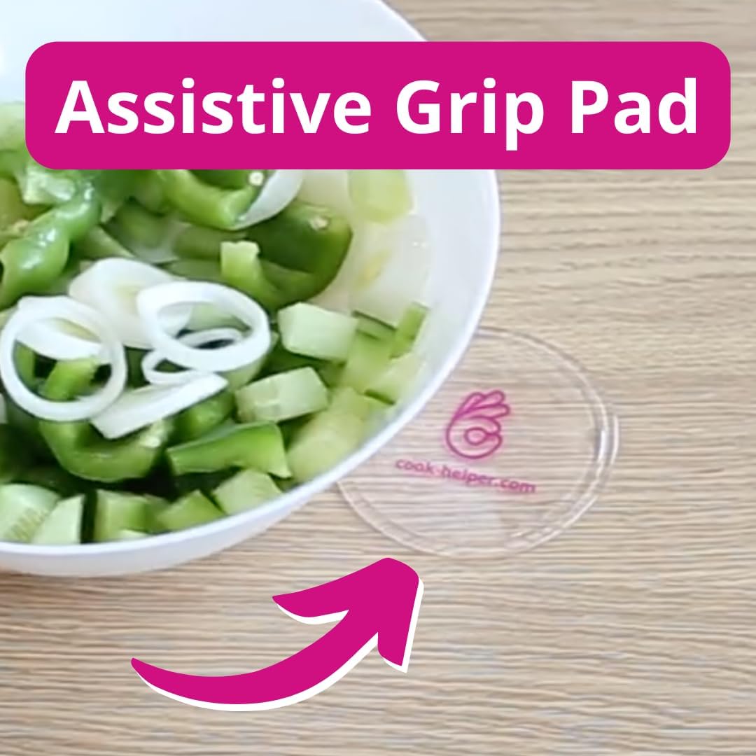 One-Handed Gadget to Secure Any Item, Open Jars & Bottles, Mix Food in A Bowl. Adaptive Equipment for One Hand—Great Gift Idea for Those with Weak or Injured Hands and Stroke Recovery. 3pcs x 3.14"