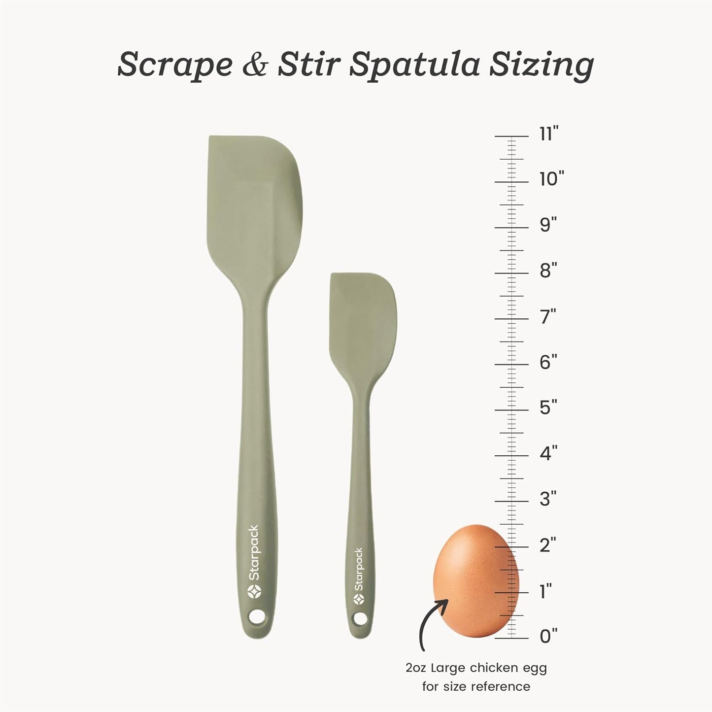 Starpack 'Scrape and Stir' Silicone Rubber Spatula Set (4-Piece) - LFGB Non Toxic, 600°F Heat Resistant, BPA-Free, One-Piece Kitchen Baking Spatulas - Dishwasher Safe for Nonstick Cookware Earthy Pink