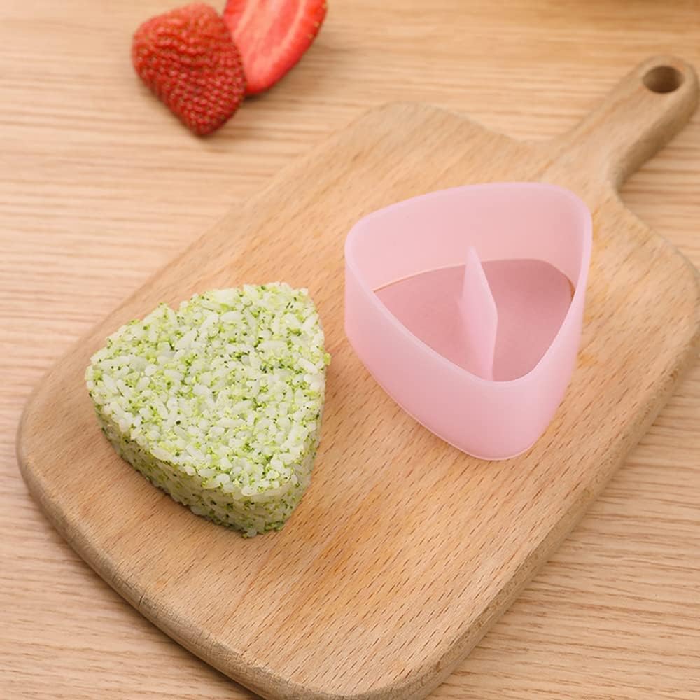 Spam Musubi Mold, 4 Pcs Musubi Maker Kit Spam Slicer Musubi Press Sushi Rice Onigiri Mold Set Egg Cutter for Luncheon Meat Hot Dog Cheese Strawberry Lunch Bento