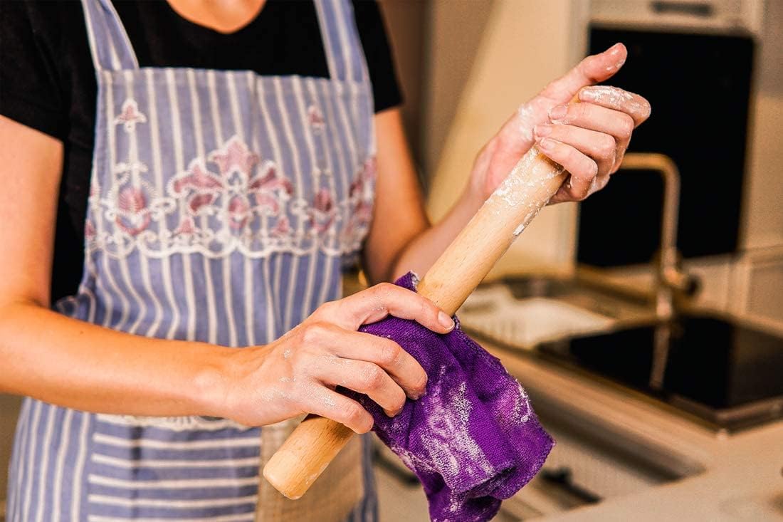 Classic French Rolling Pins Bamboo Wooden Rolling Pin for Baking Pizza Dough Pie Cookie, 13-Inch