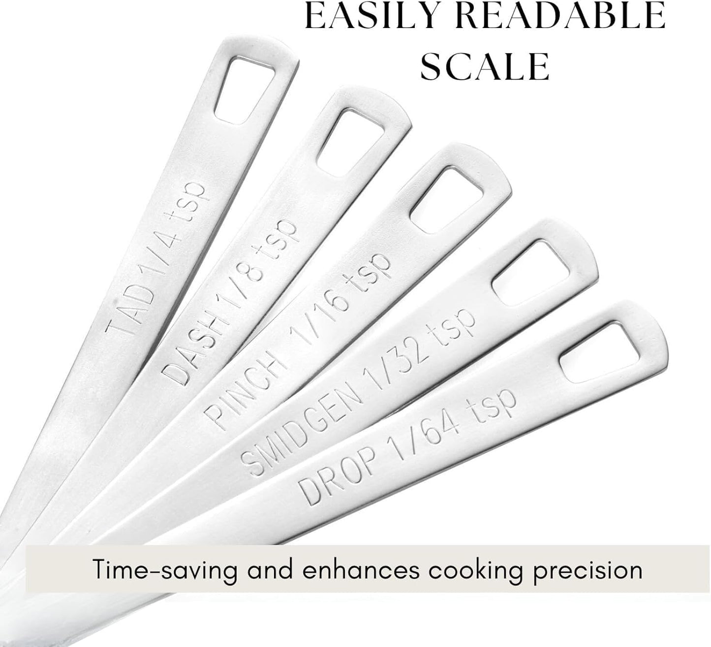 14PCS Measuring Spoons Set, 1 tbsp, 1/2 tbsp, and 1-1/16tsp Stainless Steel Measuring Spoons for Cooking Baking Spice Jars and Liquid Ingredients