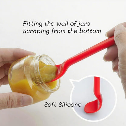 Small Silicone Stirring Spoon, Quiet and Reusable Espresso Coffee Stirrer, Mini Spatula, Jar Scraper for Sauce Seasoning and Yogurt