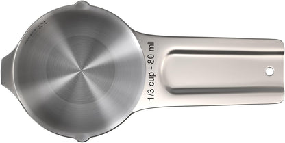 Color Up 2 Cup Measuring Cup, 480ml Stainless Steel Metal, Easy-Pour Spouts, Engraved Markings, Flat Base, Dishwasher Safe, for Dry and Liquid Ingredients
