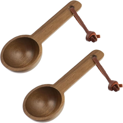 30ml Wood Measuring Spoon and Scoop Wooden Tablespoon 30ml Measuring Scoop 2 TBSP Retro Coffee Spoons for Dry Ingredients Ground Tea Spice (Wood Color, 2TBSP)