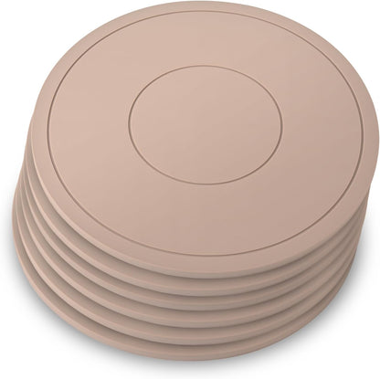 Silicone Trivet Mats 6 Pack Trivets for Hot Dishes Hot Pads for Kitchen, Trivets for Hot Pots and Pans,Heat-Resistant Non-Slip Dinner Plate Mat (Brown)
