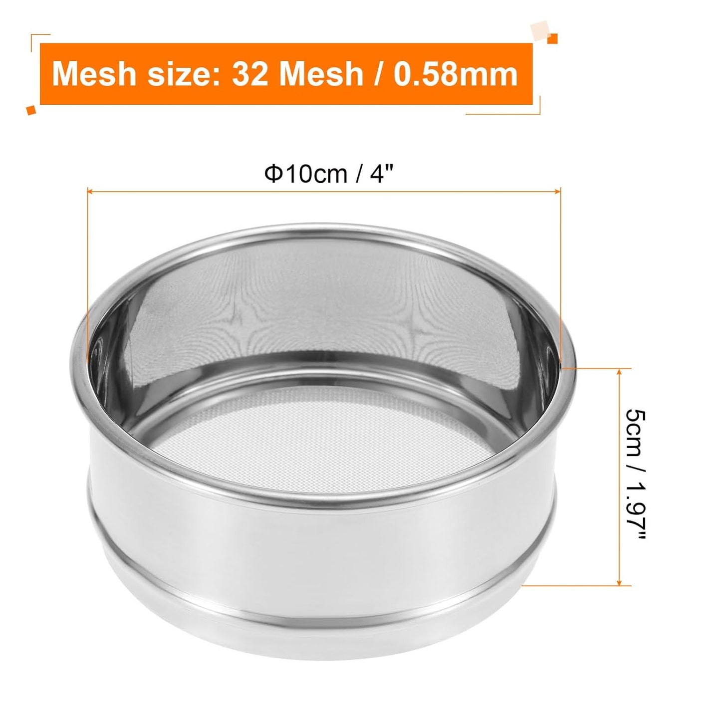 PATIKIL 150 Mesh Lab Sieve, 4" Diameter Test Sieve 304 Stainless Steel Wire Cloth (0.1mm) for Industrial Laboratory