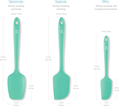 DI ORO Silicone Spatula Set - Rubber Kitchen Spatulas for Baking, Cooking, & Mixing - 600°F Heat-Resistant & BPA Free Silicone Scraper Spatulas for Nonstick Cookware - Dishwasher Safe (3pc, Stone)