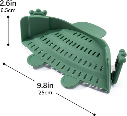 Li&Zhao Clip on Strainer - Fine Mesh Strainer Pasta Strainer Pot Strainers for Kitchen Collapsible Colander Food Strainer(Green)
