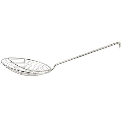 Winco Round Spiral Skimmer, 9-Inch, Nickel