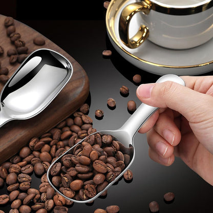 Ouliget Stainless Steel Coffee Scoop, Ground Coffee Measure Scoop Set,Bean Espresso Milk Powder Tea Short Handled Scoop, Suitable For Kitchen Stainless Steel Spoon,20ml,2 Pieces