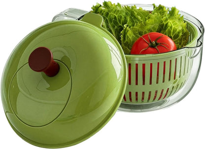 Fruit Washer Spinner Bowl - Hand Cranked Cleaning Container With Strainer Basket, Multi Function Produce Rinse Tool | Salad Berry Lettuce Home Kitchen Farmhouse Camping Picnic Travel Usage