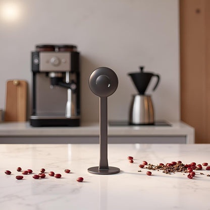 2 Pcs Coffee Scoop for Ground, Espresso Bean Spoon Espresso Tamper Tablespoon Measure Spoon with Pressed Bottom for Coffee Bean Press Coffee Grinding Pressing, Black