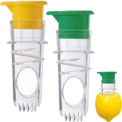 2ps New Screw Top Lemon Squeezer With Built-in Filter, Lemon Squeezer Portable With Pour Spout,lime Juicer For Cocktails, Drinks