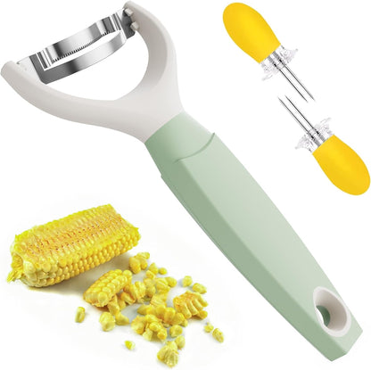 Corn Peeler & Stripper Tool, Stainless Steel Kernel Remover, Easy-Grip Handle, Dishwasher Safe - Efficient Corn Stripper for Corn on the Cob, Ideal for Home Kitchens, Meal Prep, and BBQs