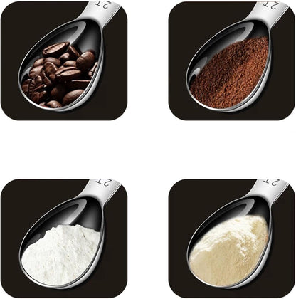 2Pcs Stainless Steel Coffee Scoop,1TBSP&2TBSP(15ML&30ML) Tablespoon Measuring spoon,Black