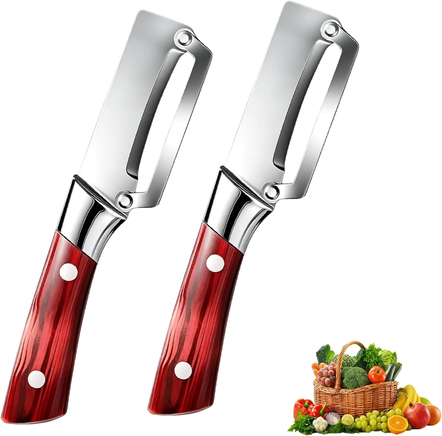 2-piece Multi-Functional vegetable peeler set, 2026 New kitchen peeler with handle, ultra-sharp stainless steel blade, suitable for fruits, apples, potatoes, etc