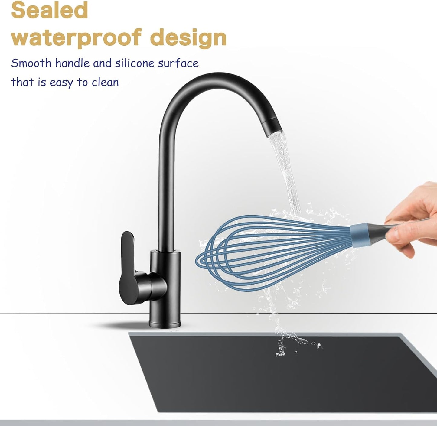 OYV Dishwasher Safe Whisk, Professional Whisks for Cooking Non-Scratch, Stainless Steel & Silicone Wisk, Plastic Rubber Whisk Tool for Nonstick Cookware Pans, Heat Resistant,12-Inch, Grey