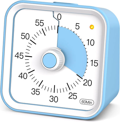 Visual Timer for Kids with Pause Function, 60 Minute Countdown Timer for Kids Desk Study, Teaching, Kitchen Cooking, Office Meetings, Time Management for ADHD (White)