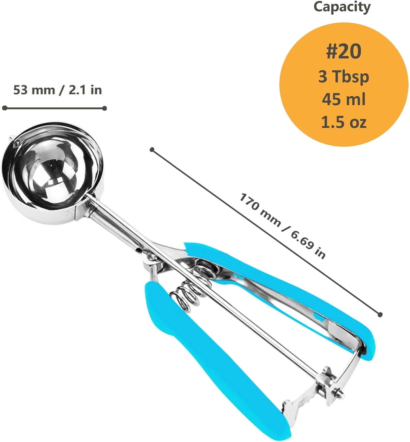 Cookie Scoop, Ice Cream Scoop, 1Tbsp/15 ml/0.5oz Cookie Scoops for Baking, 18/8 Stainless Steel Cookie Scooper for Baking, Ice Cream Scooper with Trigger Release, Cookie Dough Scoop with Non-slip Grip