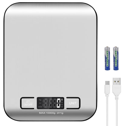 Kitchen Food Digital Scale Portable Postal Scale for Small Business Packages, Food, Handmade Goods, Liquids, with Large LCD Display High-Precision 1g Accuracy (Rose Gold Rechargeable(5kg/1g))