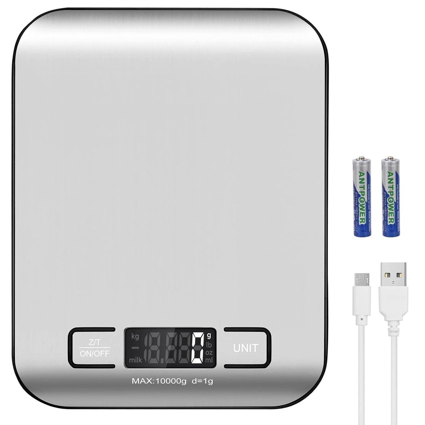 Digital Shipping Scale,Stainless Steel Panel, Accurate Portable Postal Scale for Packages, Small Business,Kitchen, Food, Handmade, Liquids, and Boutique (Rose Gold Battery(5kg/1g))
