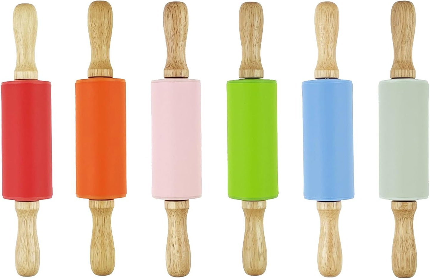 6 Pack Mini Small Rolling Pin for Kids, Kids Rolling Pin Wooden Handle (9 Inch)