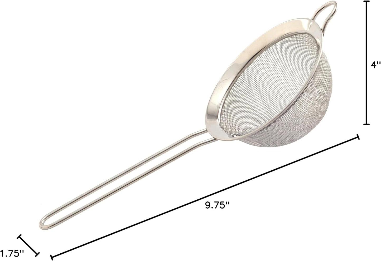Norpro Stainless Steel Strainer, 4-inch, Silver, 1 Count (Pack of 1)