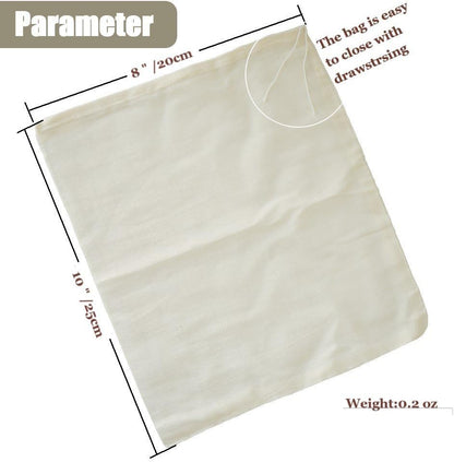 Cheesecloth Bags for Straining,Reusable Cold Brew Coffee Cheese Cloths Strainer,Large Nut Milk Tea Juice Bag,100% Natural Cotton Fine Mesh Filter Bags (X-Small,10 PACK)