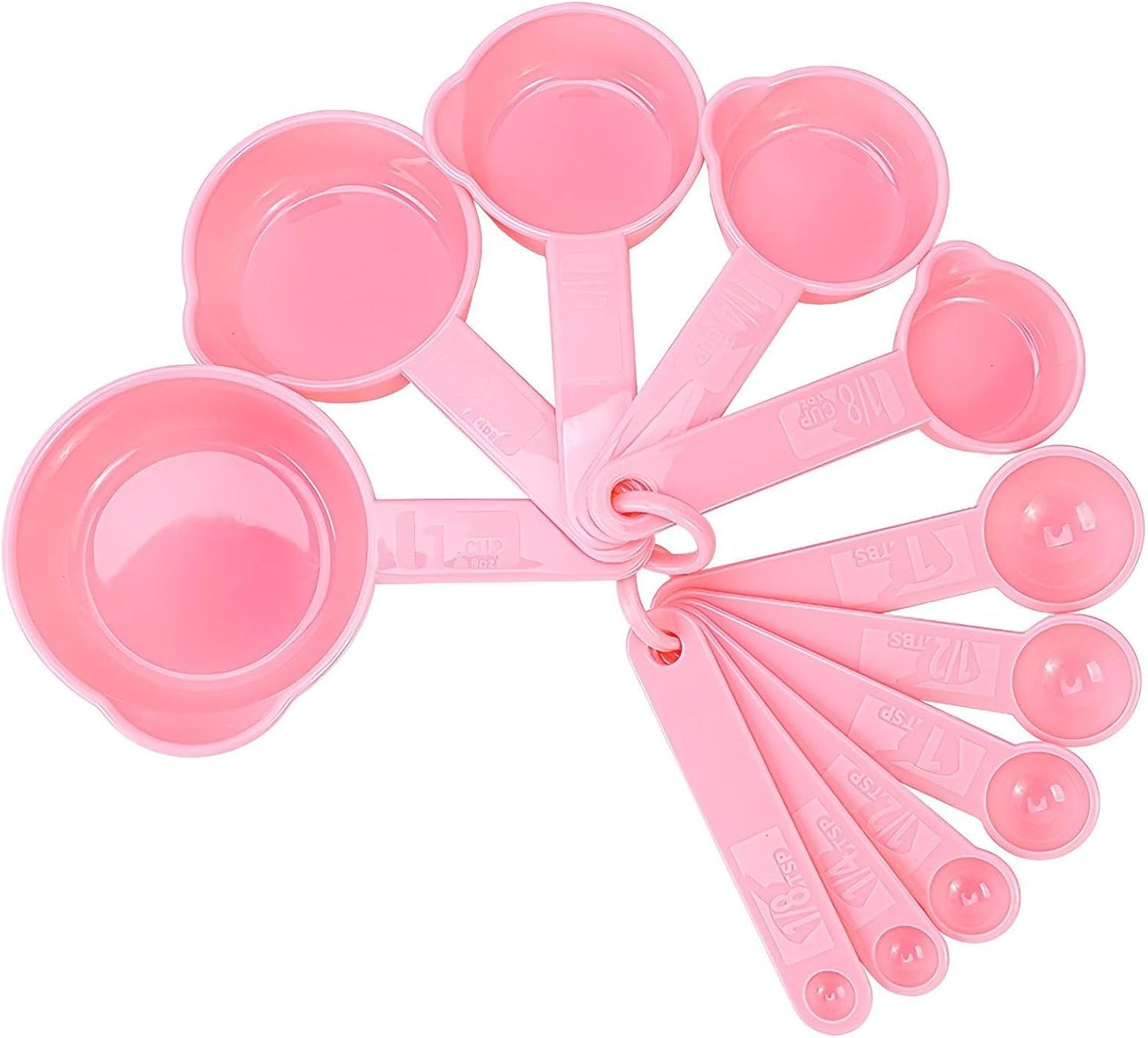 Plastic Measuring Cups and Spoons Set 11, 5 Plastic Measuring Cups & 6 Measuring Spoons Set for Liquid & Dry Measure Use, Measure Cups & Spoons for Kitchen & Baking, Purple
