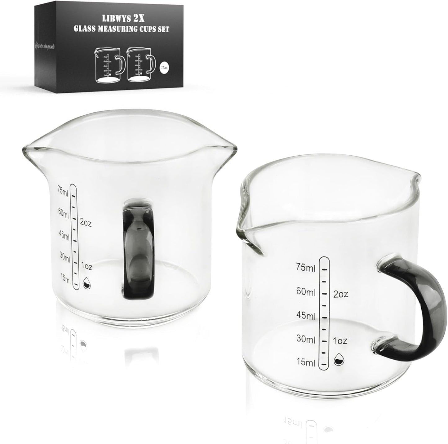 LIBWYS Glass Measuring Cup, 1000ml (32oz)+500ml (16oz) with Anti-slip Silicone Pad, Heat-resistant Borosilicate Glass Liquid Measuring Cup