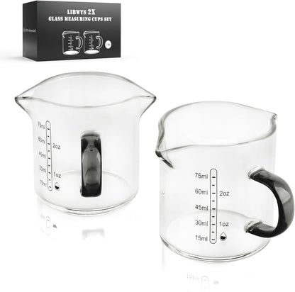 LIBWYS Glass Measuring Cup, 1000ml (32oz)+500ml (16oz) with Anti-slip Silicone Pad, Heat-resistant Borosilicate Glass Liquid Measuring Cup