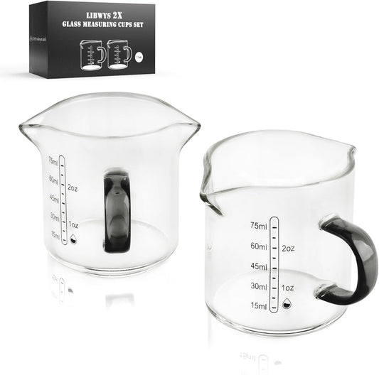 LIBWYS Glass Measuring Cup, 1000ml (32oz)+500ml (16oz) with Anti-slip Silicone Pad, Heat-resistant Borosilicate Glass Liquid Measuring Cup