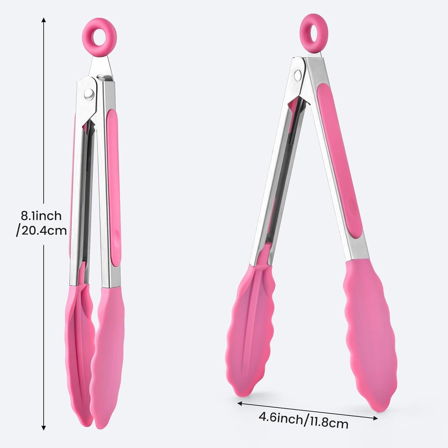 Kitchen Tongs Set of 3, Cooking Tongs with Silicone Tips, Non-Stick Non-Scratch Heat Resistant Tongs for Grilling Cooking BBQ Salad Serving (Multicolor, 7/9/12 Inch)